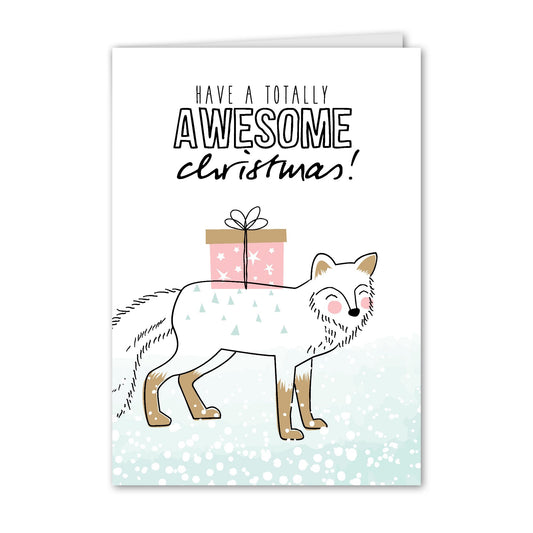 Kerstkaart Vos Getekend