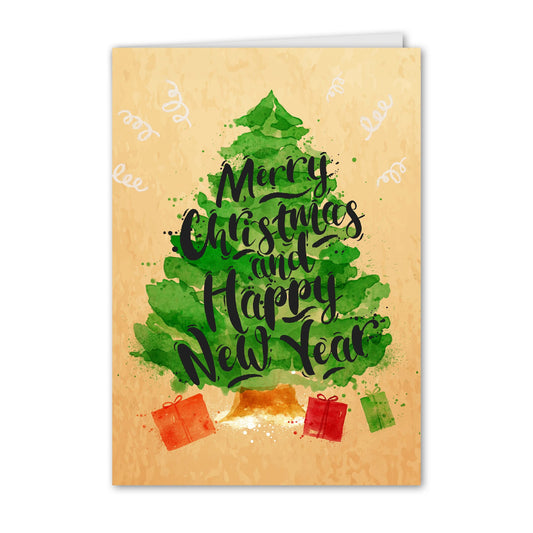 Kerstkaart Kerstboom Aquarel