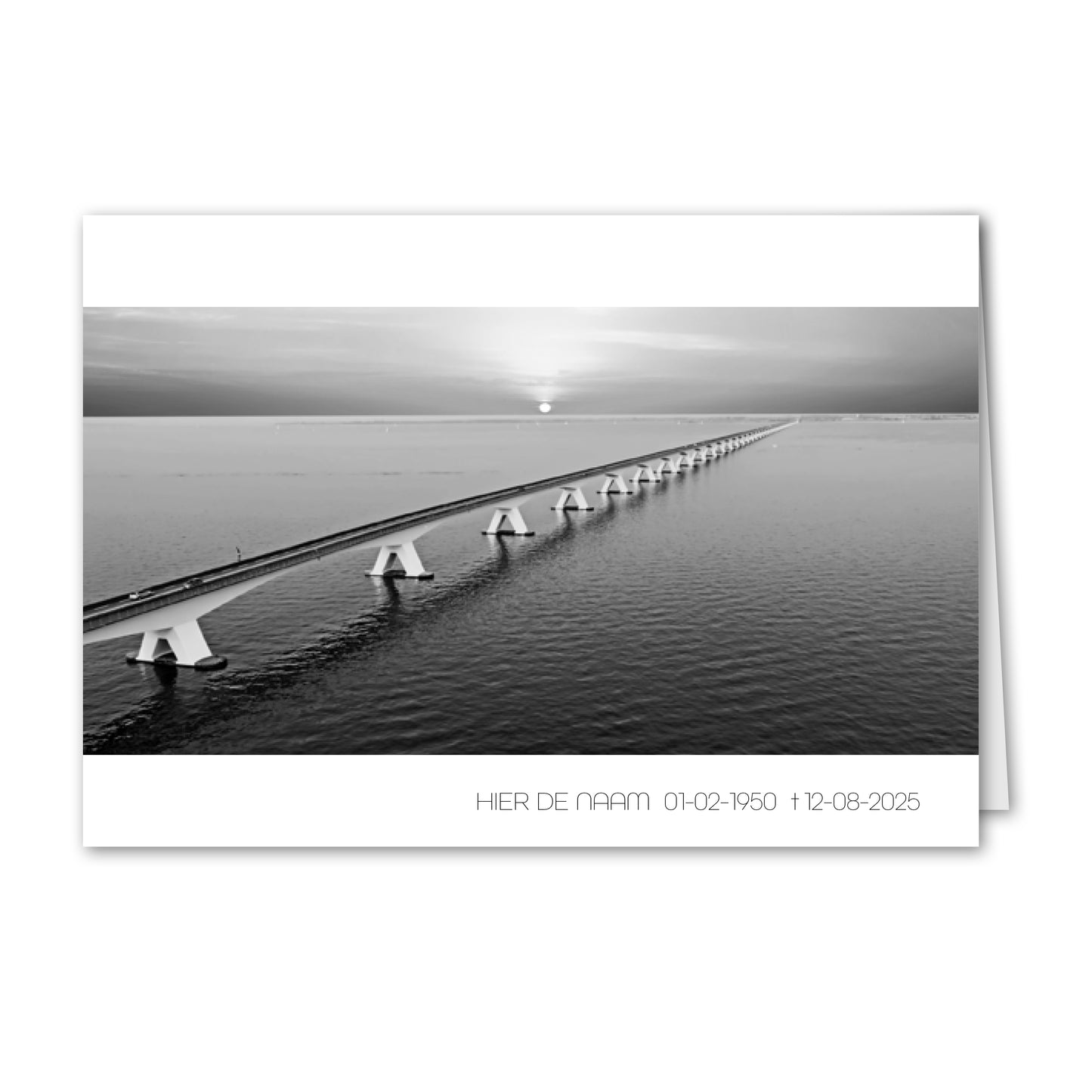 Trauerkarte Zeeland-Brücke (personalisiert)