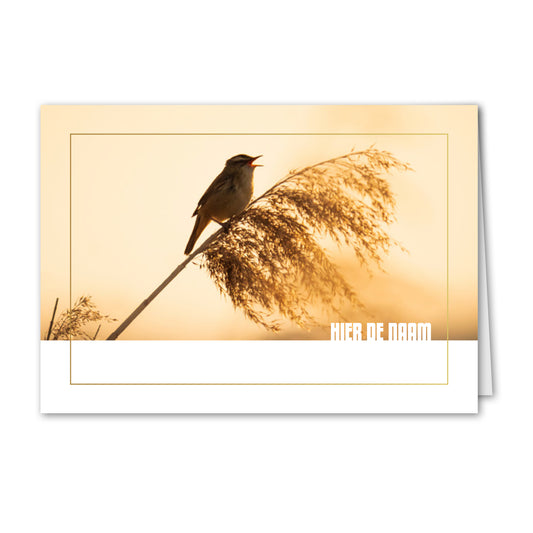 Trauerkarte Vogel auf Zweig (personalisiert)