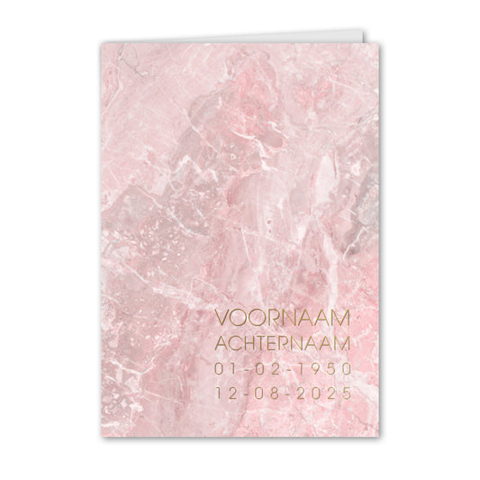 Trauerkarte Naturstein Rosa (personalisiert)