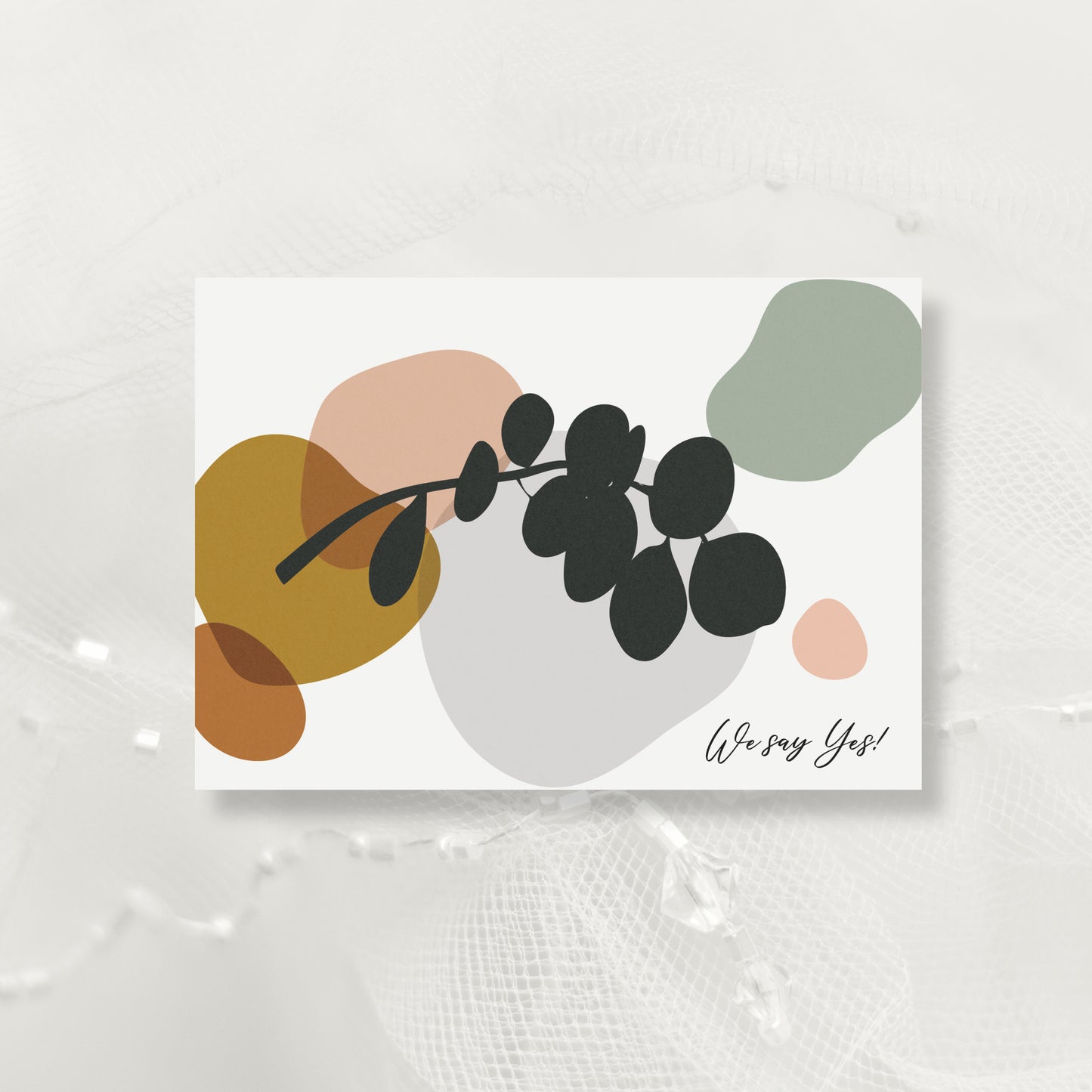 Hochzeitskarte Weiße Blume (personalisiert)