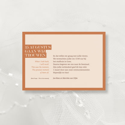 Hochzeitskarte Weiße Blume (personalisiert)