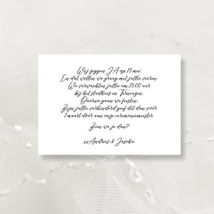 Hochzeitskarte Weiße Blume (personalisiert)