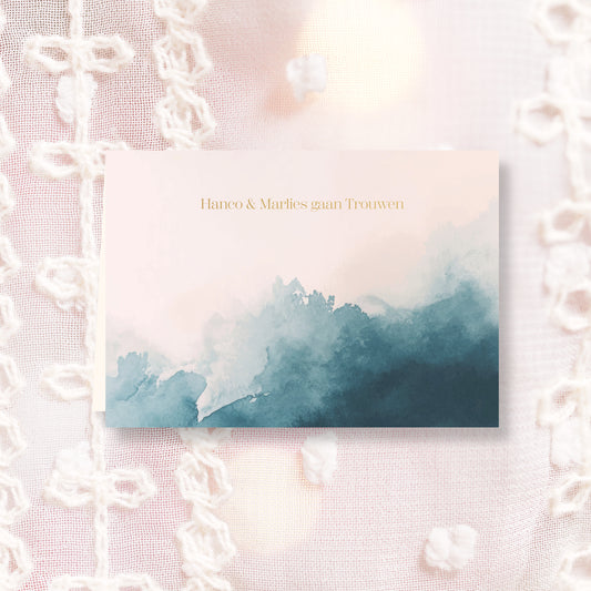 Trouwkaart Dreamy Horizons - Blauw