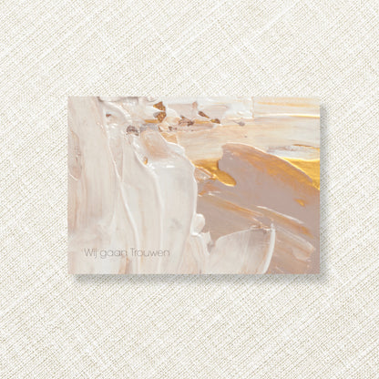Trouwkaart Painted Elegance - Beige