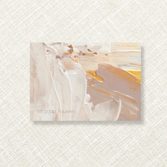 Trouwkaart Painted Elegance - Beige