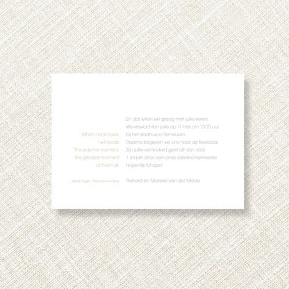Trouwkaart Painted Elegance - Beige