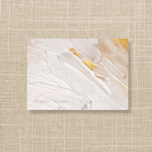 Trouwkaart Painted Elegance - Wit