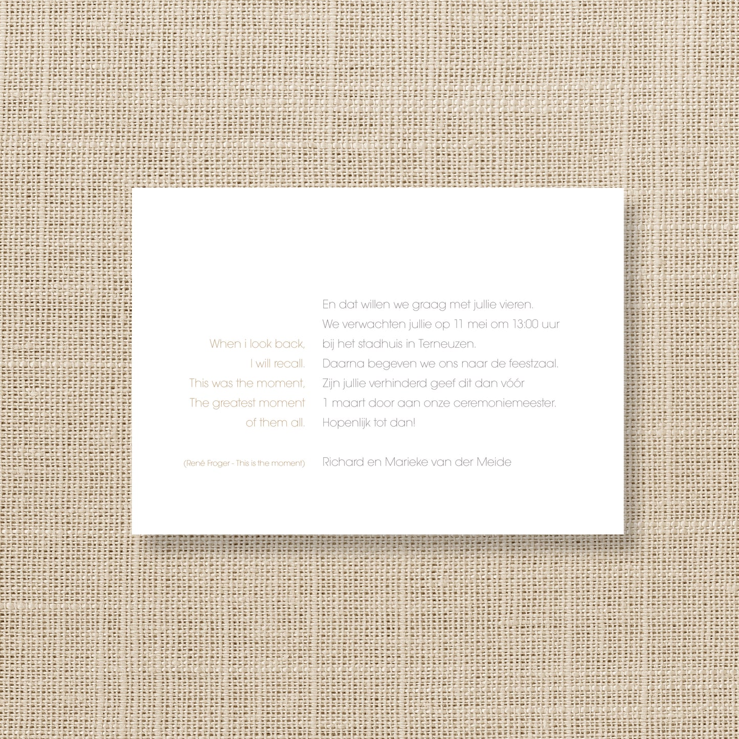Trouwkaart Painted Elegance - Wit