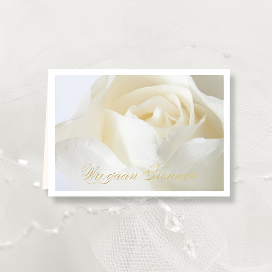 Trouwkaart Witte Roos