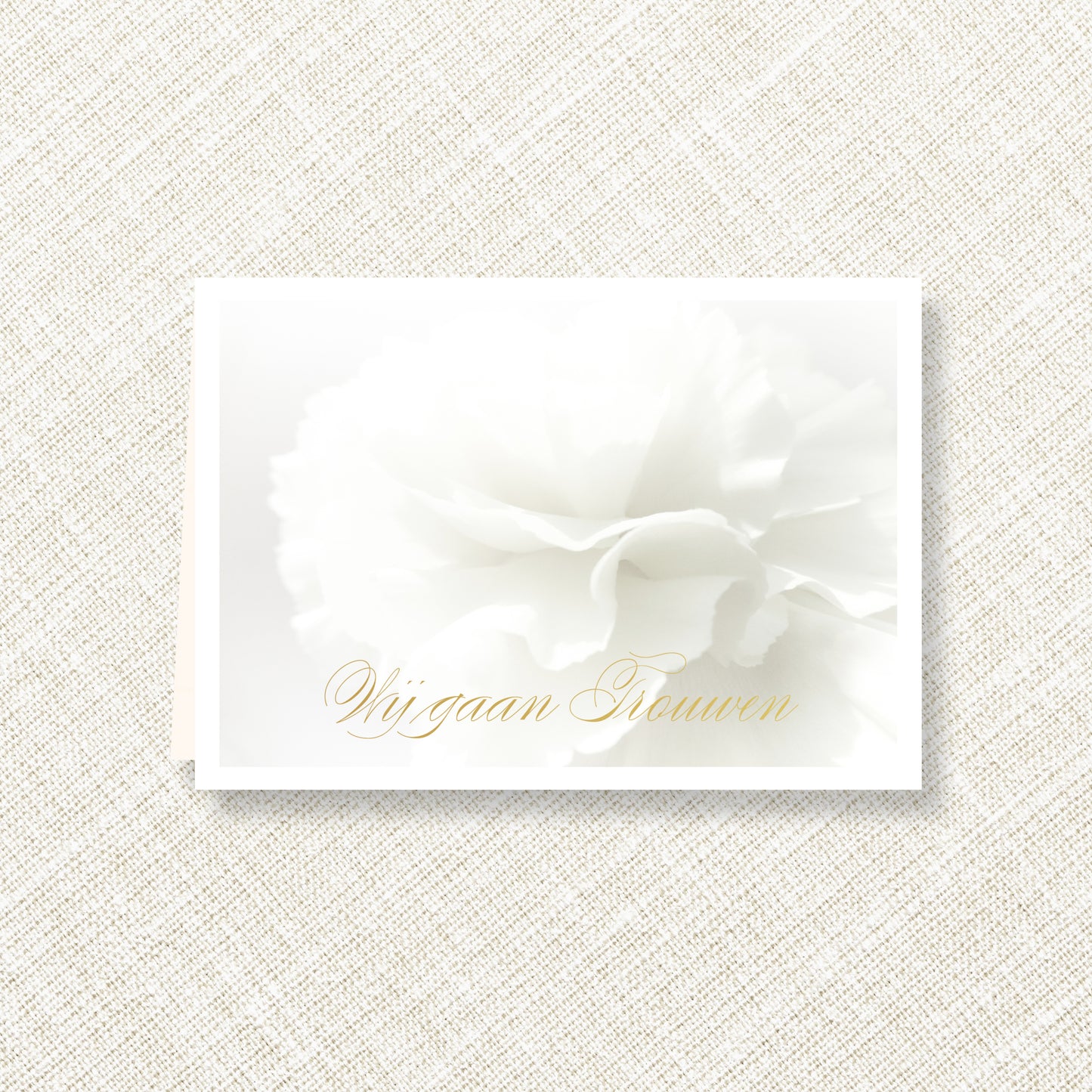 Trouwkaart Witte Bloem
