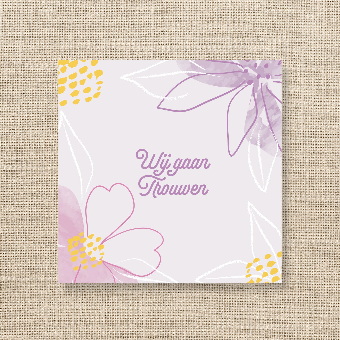Trouwkaart Blush Bloom - Lavendel