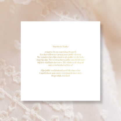 Trouwkaart Brushed Gold - Groen
