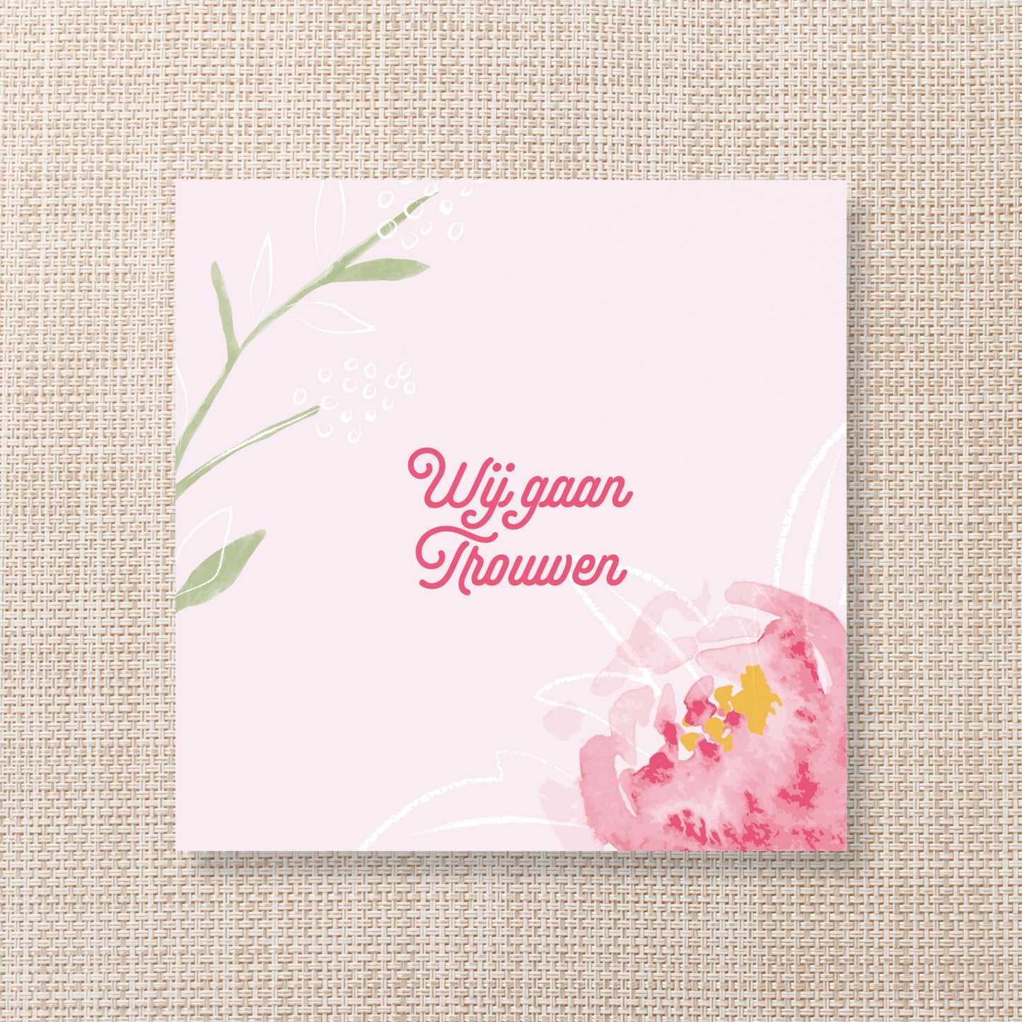 Trouwkaart Blush Bloom - Roze
