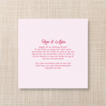 Trouwkaart Blush Bloom - Roze