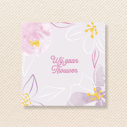 Trouwkaart Blush Bloom - Lavendel