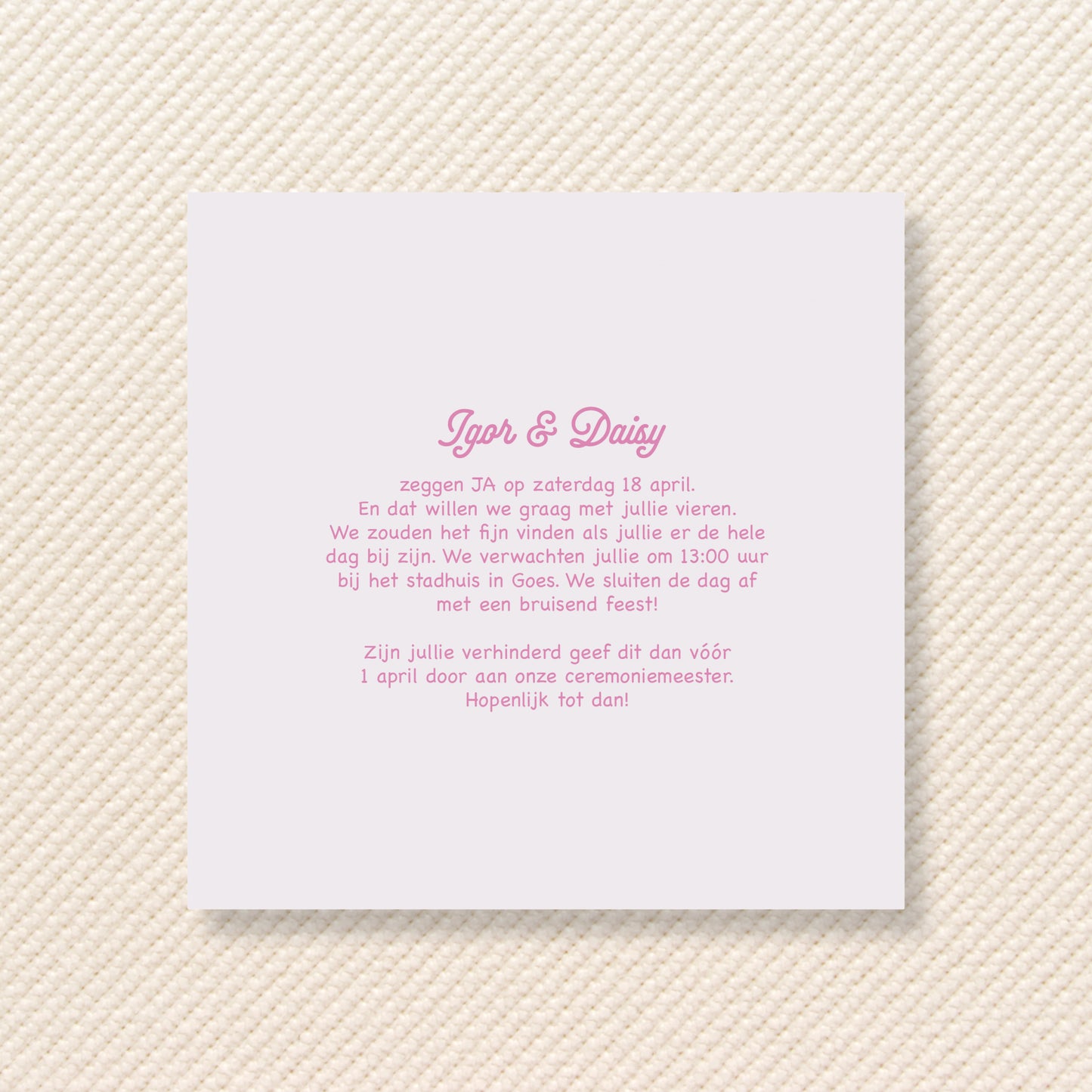 Trouwkaart Blush Bloom - Lavendel