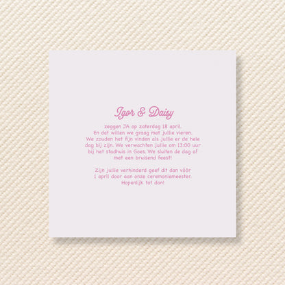 Trouwkaart Blush Bloom - Lavendel