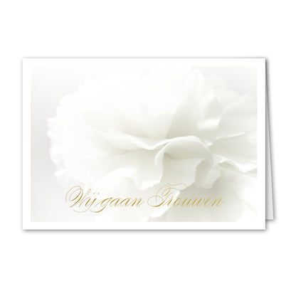 Trouwkaart Witte Bloem (gepersonaliseerd)