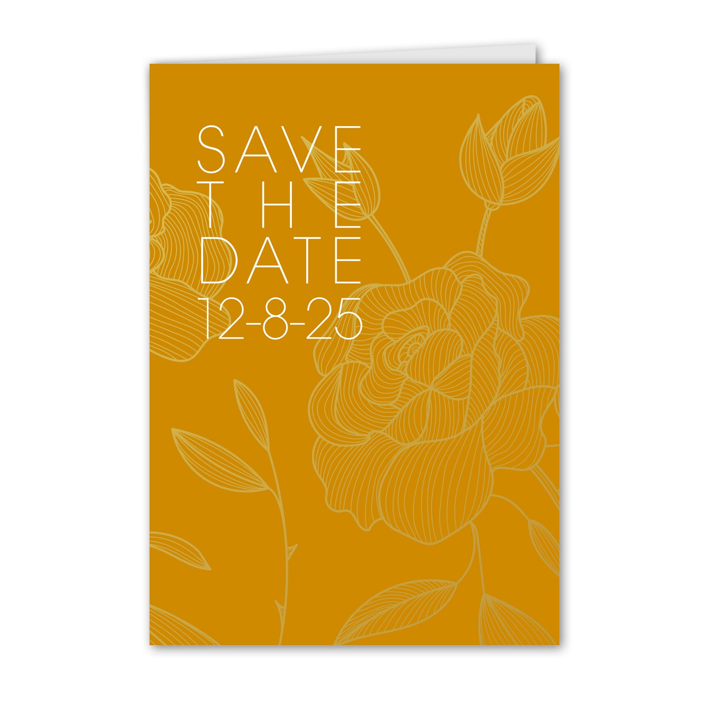 Trouwkaart Save the Date Geel Goud (gepersonaliseerd)