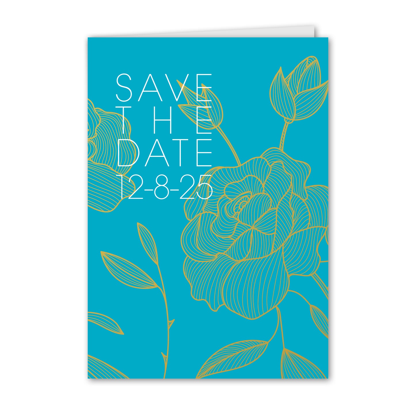 Hochzeitskarte Save the Date Blau Gold (personalisiert)