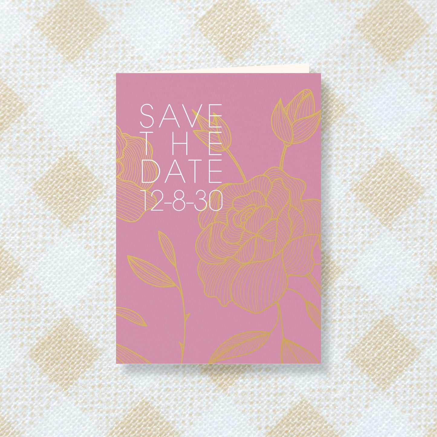 Trouwkaart Save the Date Roze Goud