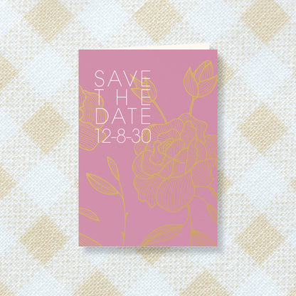 Trouwkaart Save the Date Roze Goud