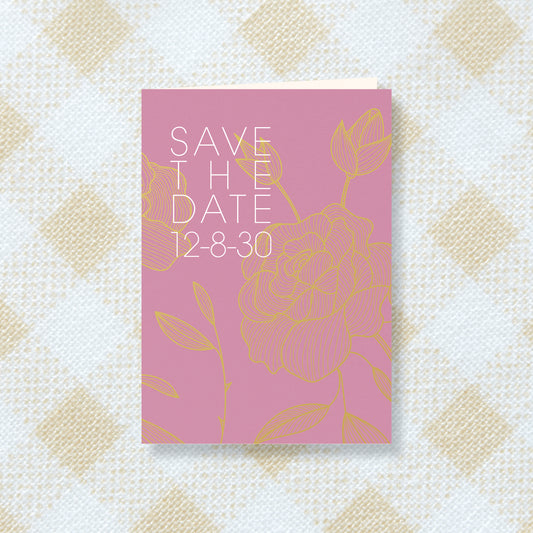 Hochzeitskarte Save the Date Roségold (personalisiert)