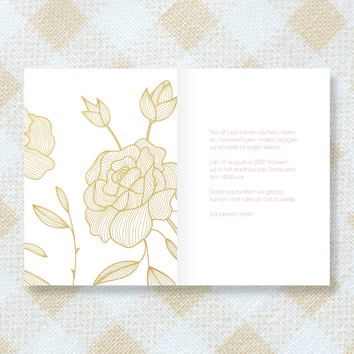 Trouwkaart Save the Date Roze Goud