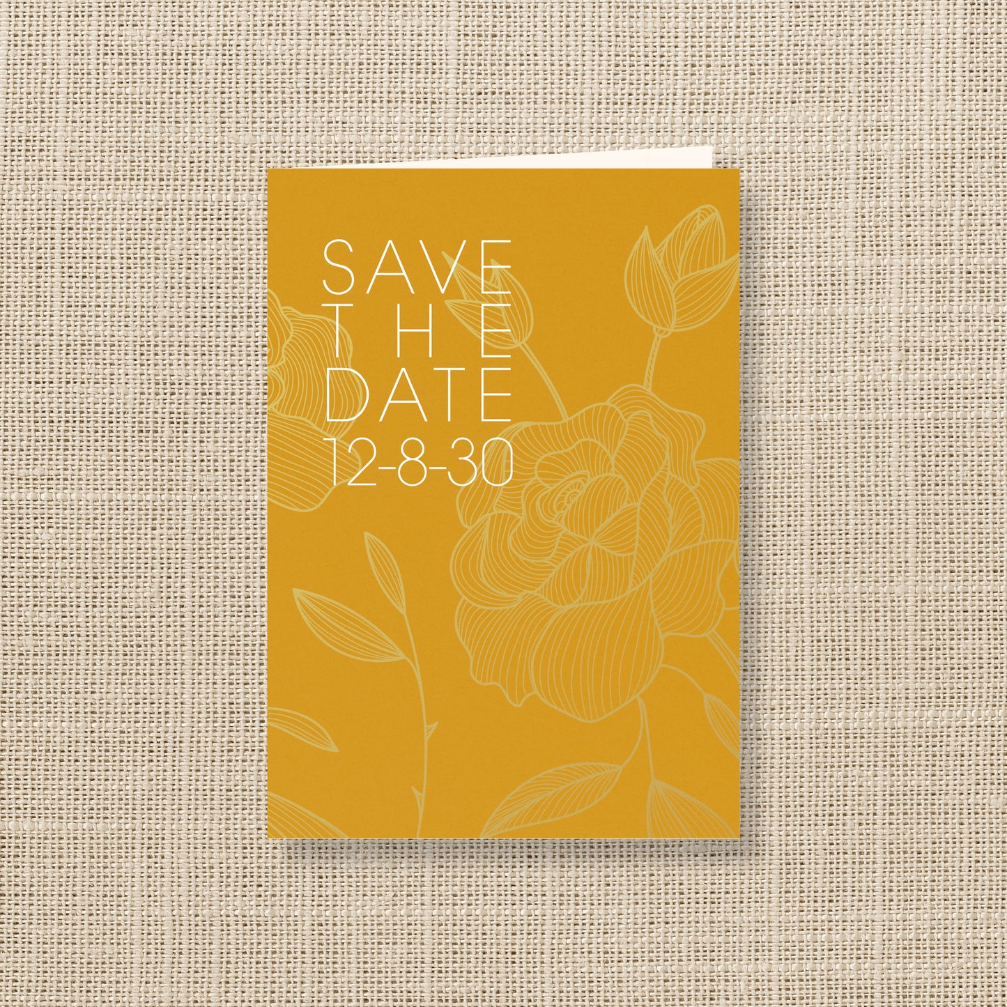 Trouwkaart Save the Date Geel Goud