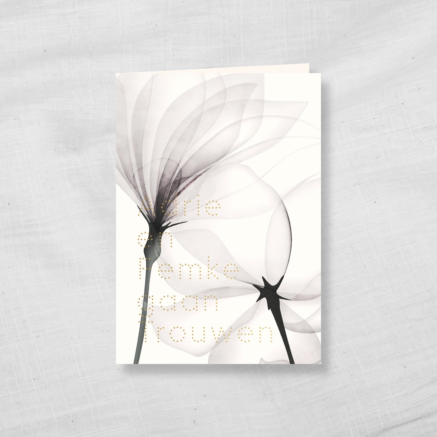 Trouwkaart Abstracte Bloemen