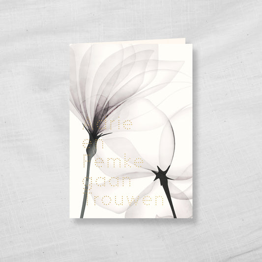 Trouwkaart Abstracte Bloemen