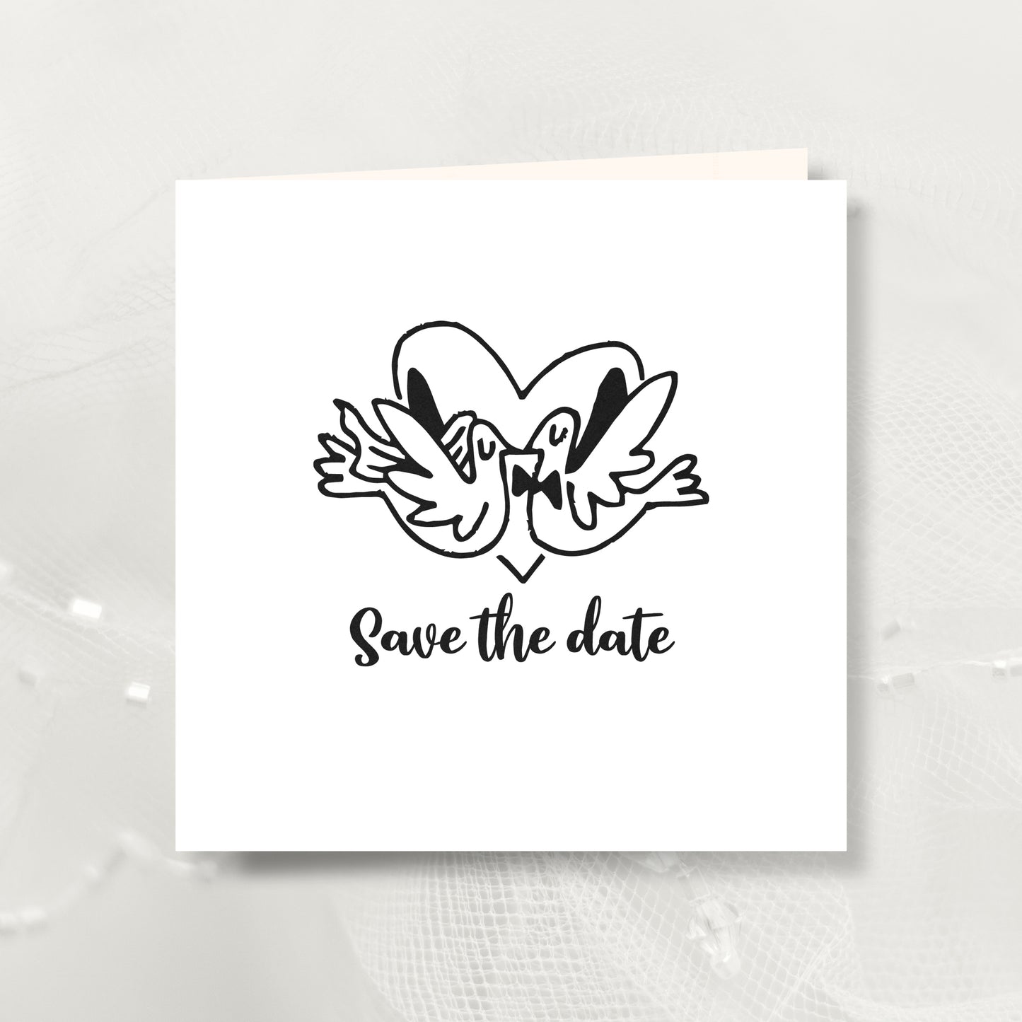 Trouwkaart Cartoon Romance - Doves