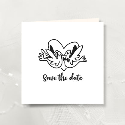 Trouwkaart Cartoon Romance - Doves