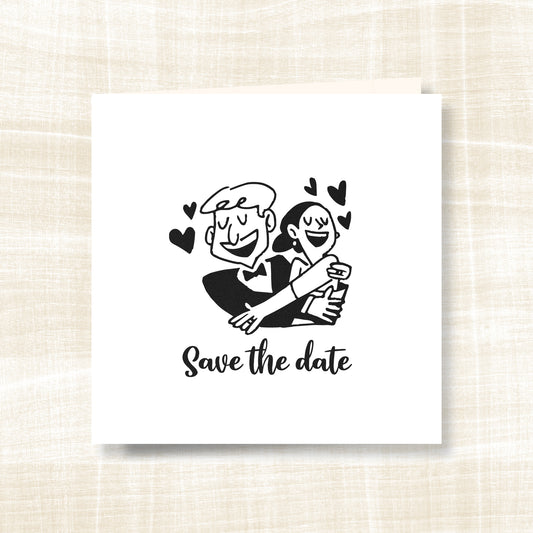 Trouwkaart Cartoon Romance - Couple