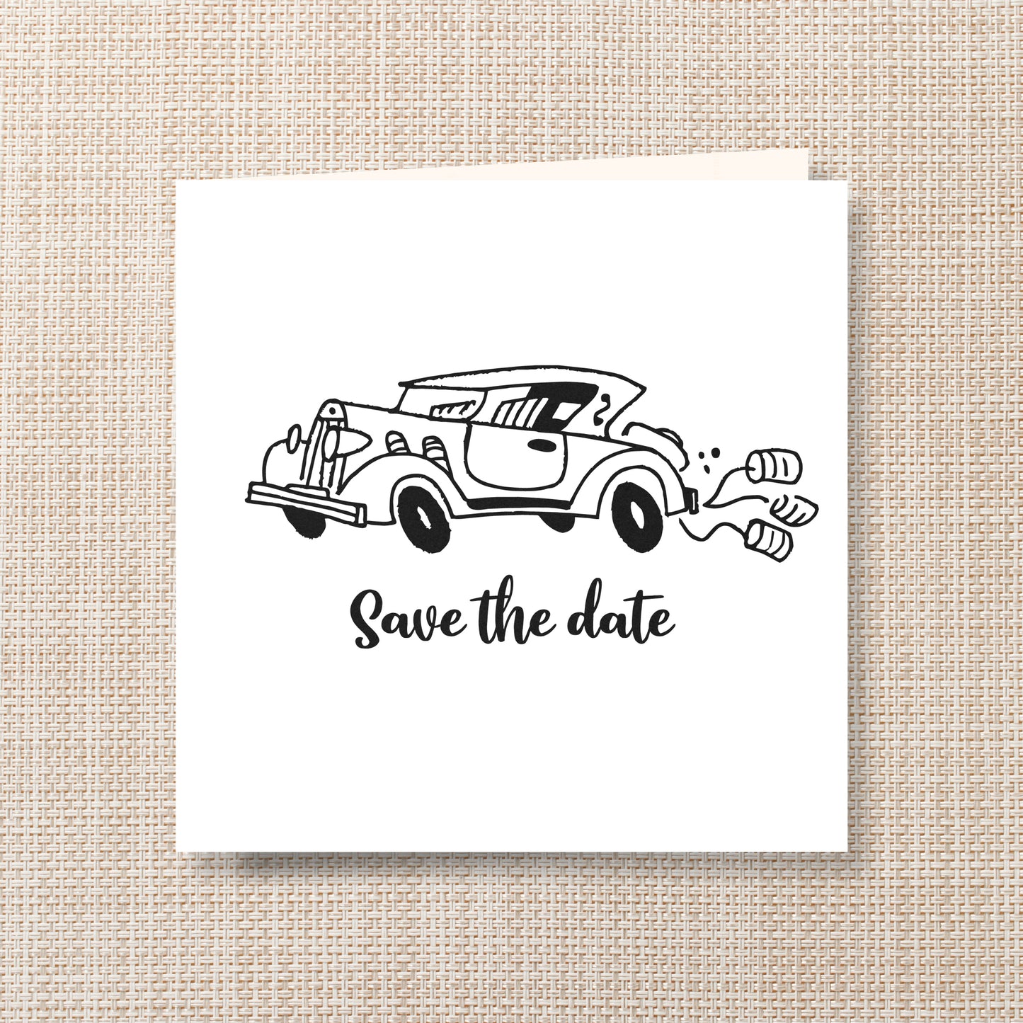 Trouwkaart Cartoon Romance - Auto