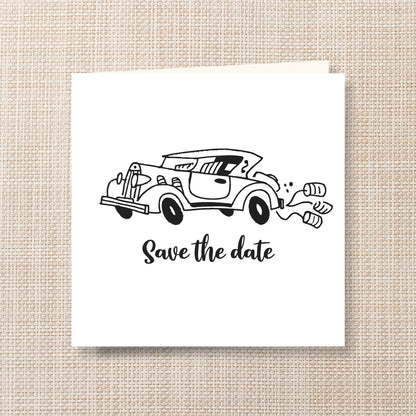 Trouwkaart Cartoon Romance - Auto