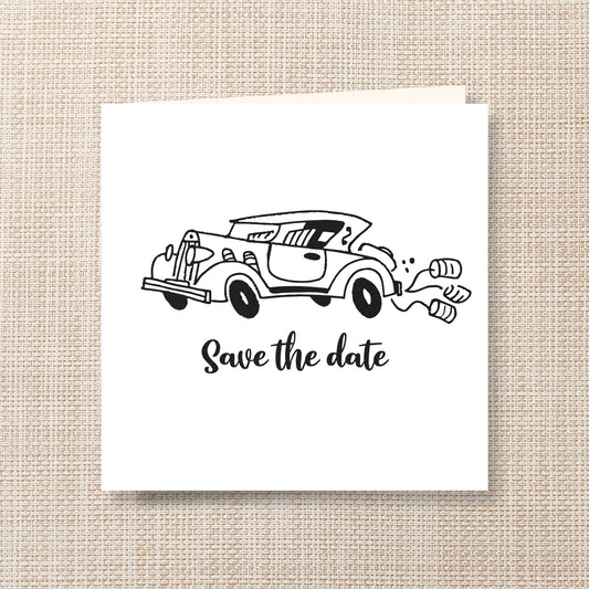 Trouwkaart Cartoon Romance - Auto