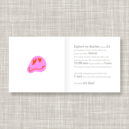 Trouwkaart Sweet Hearts - Smiley