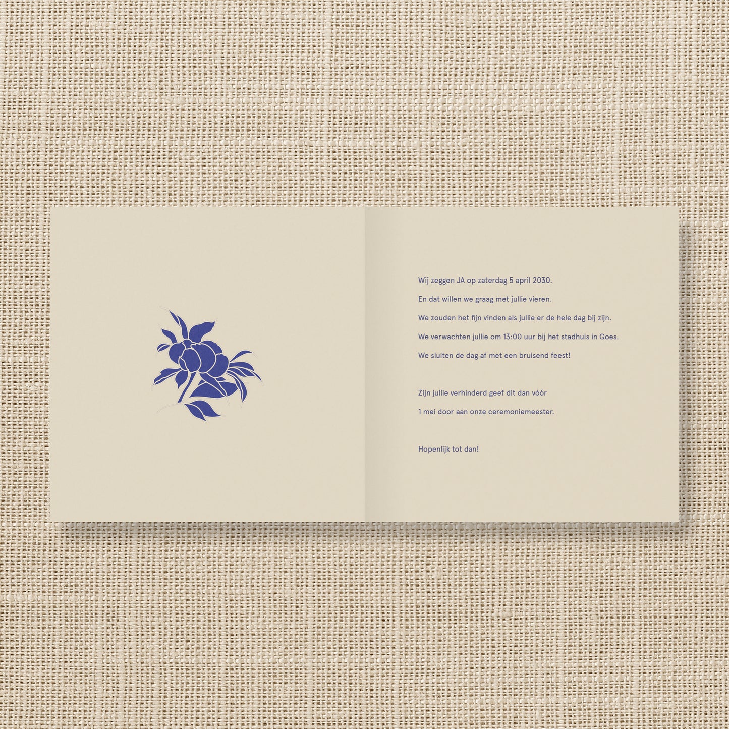 Trouwkaart Wildflower Beige