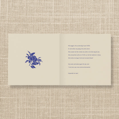Trouwkaart Wildflower Beige