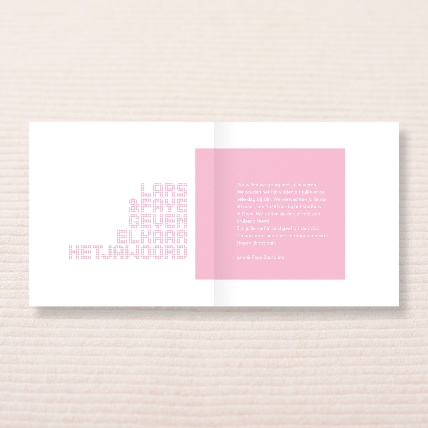 Trouwkaart Jullie Moment Roze
