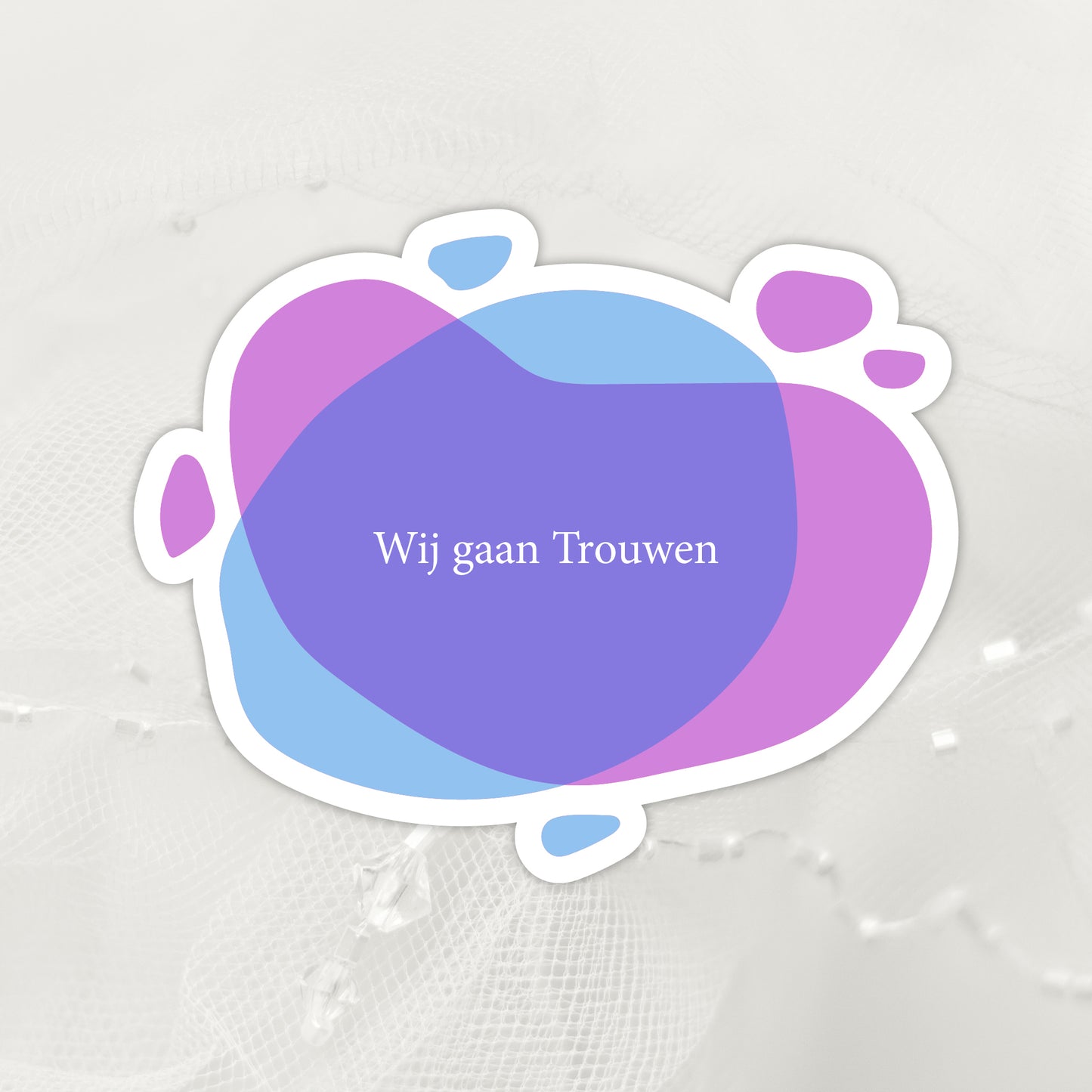 Trouwkaart in contourvorm Flow - Paars