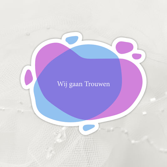 Trouwkaart in contourvorm Flow - Paars