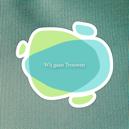 Trouwkaart in contourvorm Flow - Groen