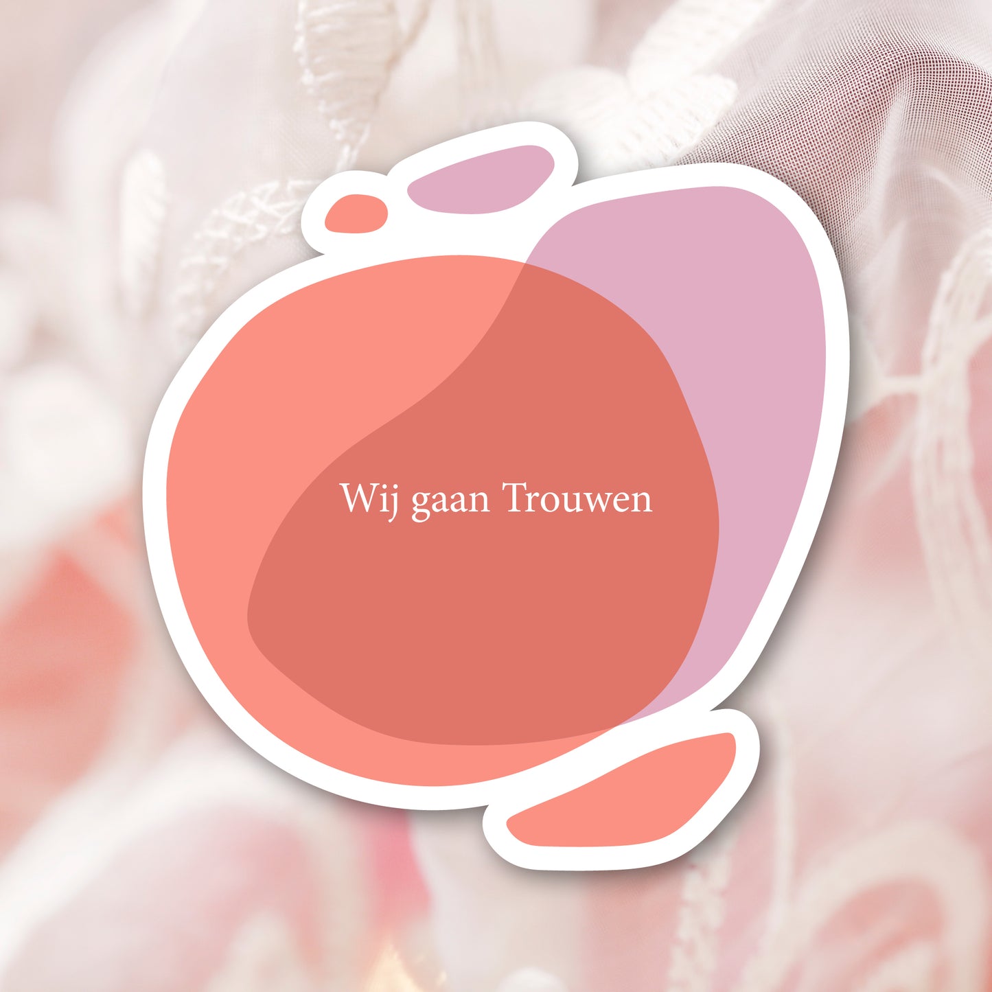Trouwkaart in contourvorm Flow - Red