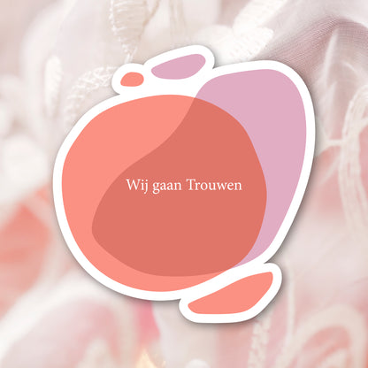 Trouwkaart in contourvorm Flow - Red