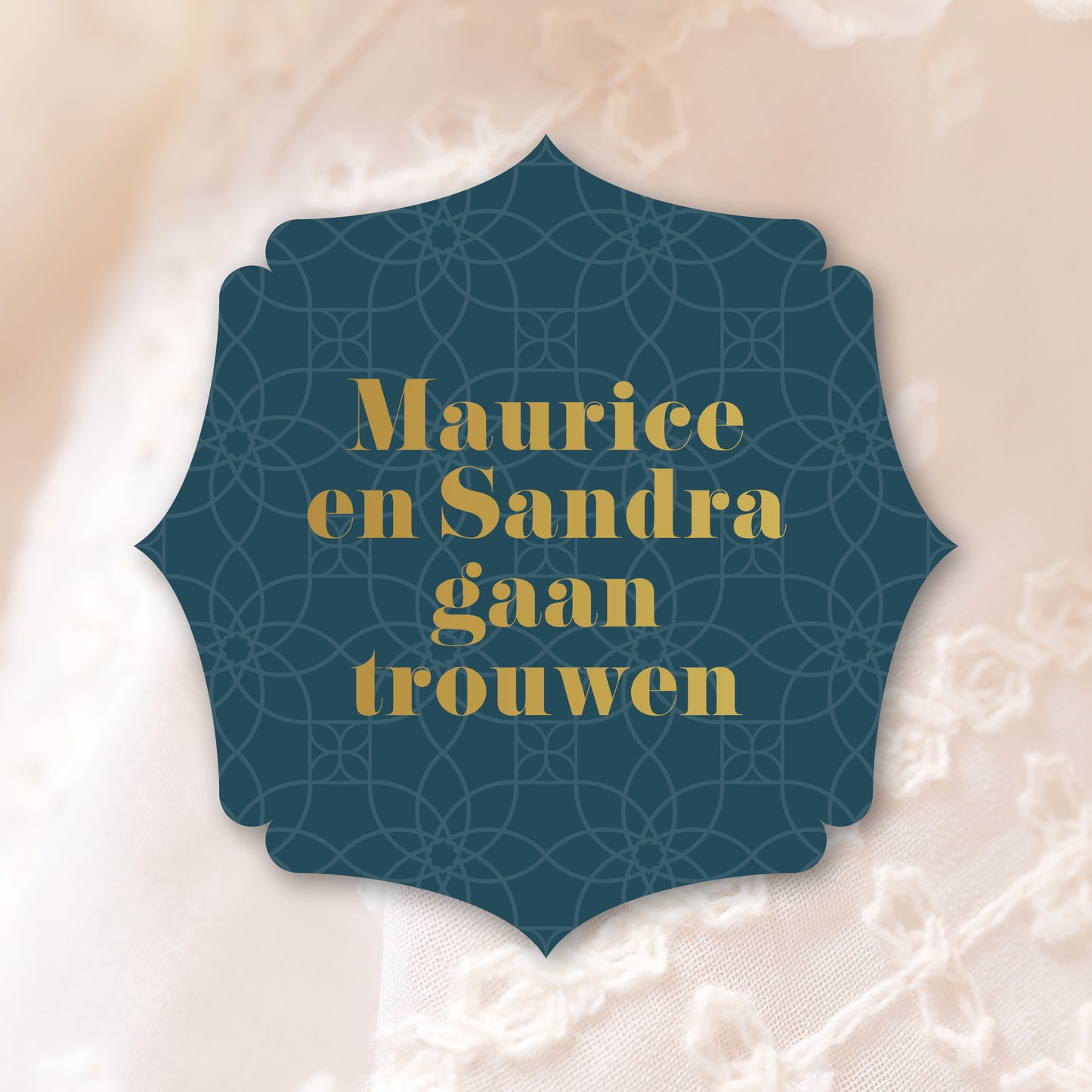 Trouwkaart in contourvorm Silhouette - Blauw
