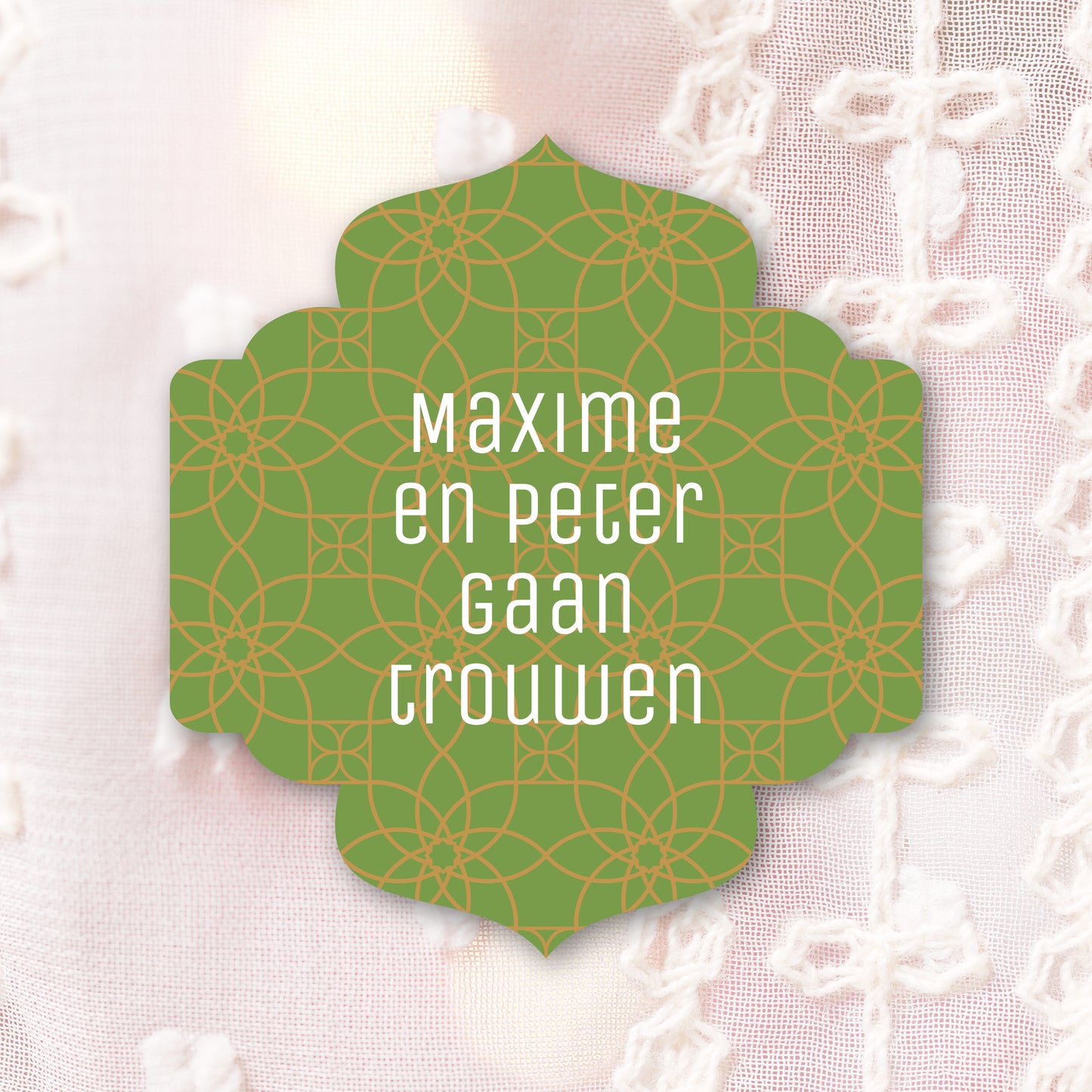 Trouwkaart in contourvorm Silhouette - Groen